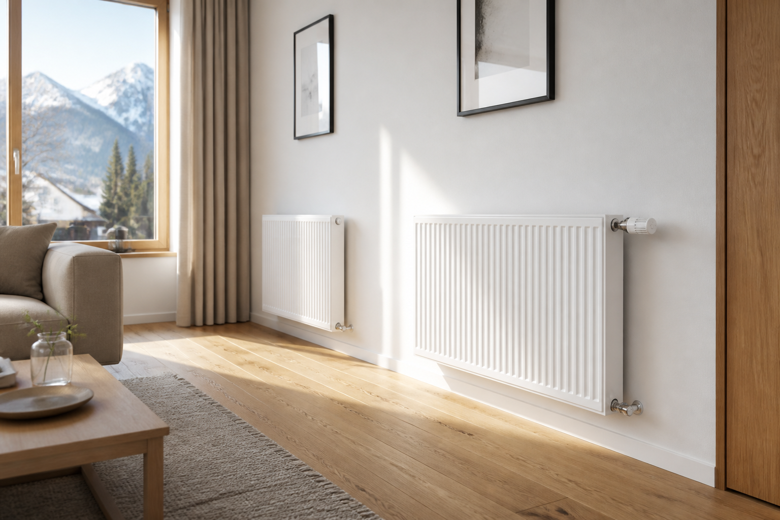 Moderne Heizkörper im Wohnraum – Heizungsplanung und Installation